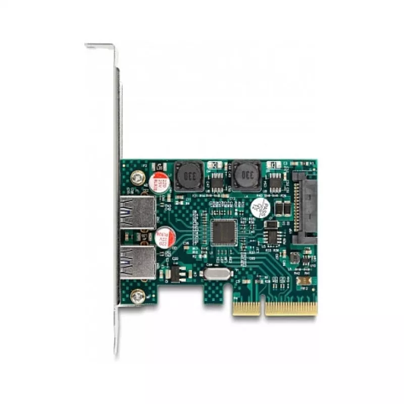 DeLOCK PCI Express x4 Card to 2 x external USB 10 Gbps Type-A female Low Profile