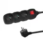 Power extension cord ESPERANZA ELK210K — 1.5 m cable, 3 Type E AC outlets, angled plug, indoor, black