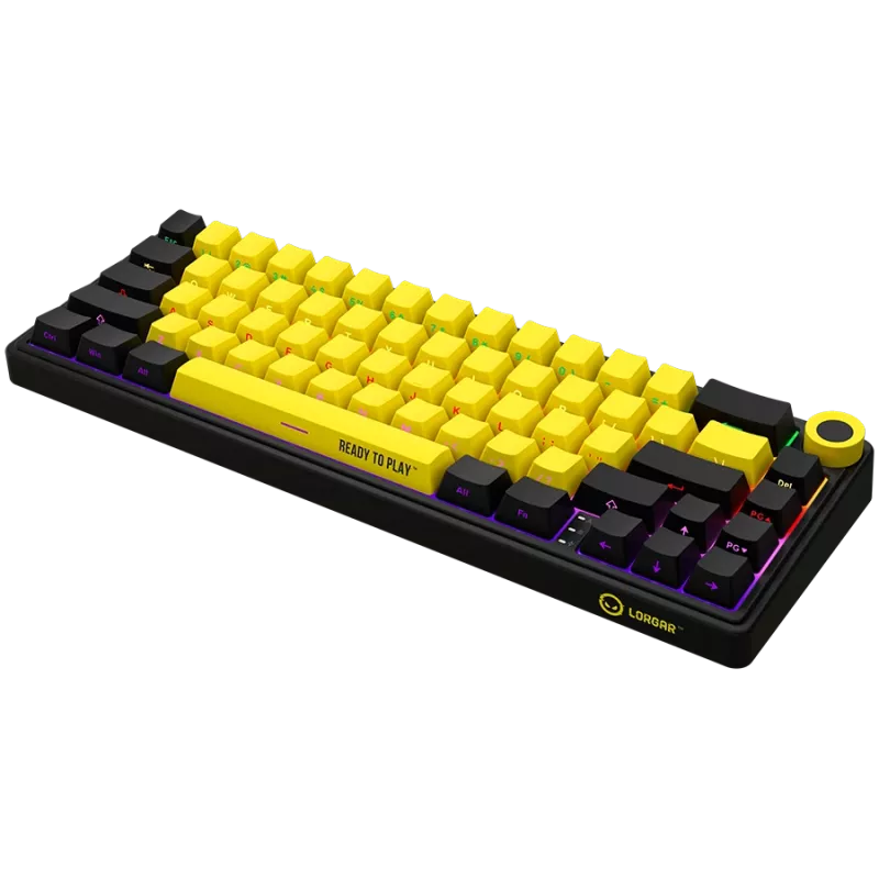 Mechanical gaming keyboard LORGAR KBP70MW 65% Black Yellow EN layout
