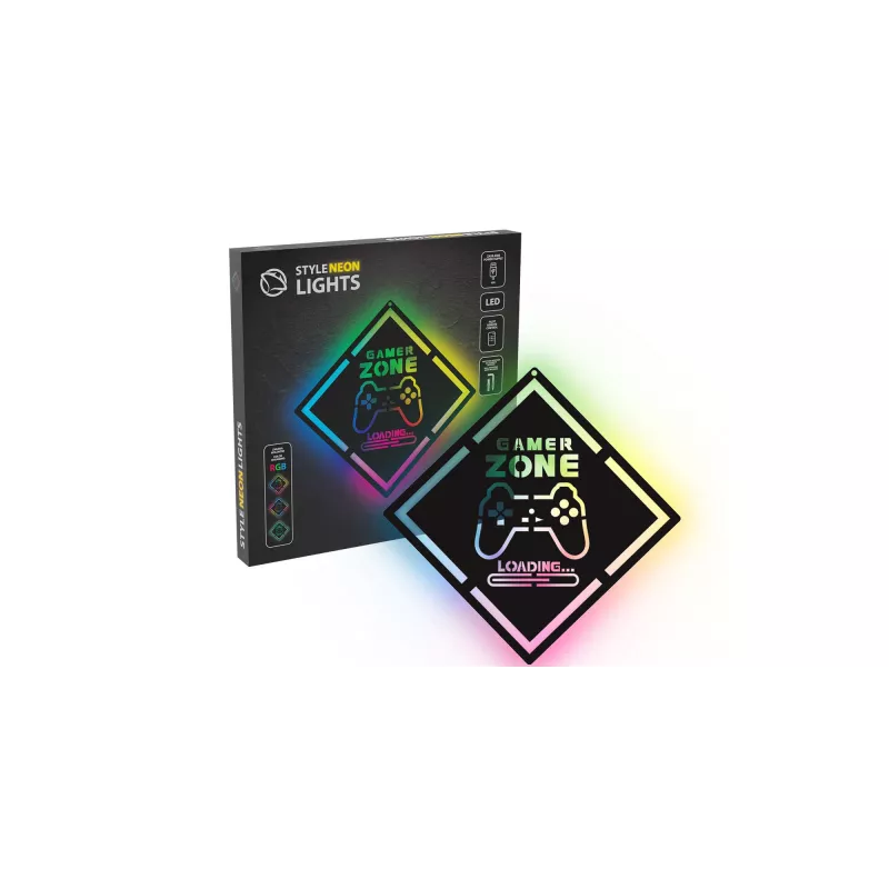LED neon sign MANTA MASNL132RGB Style Neon Lights GAMER ZONE, RGB illuminated wall décor
