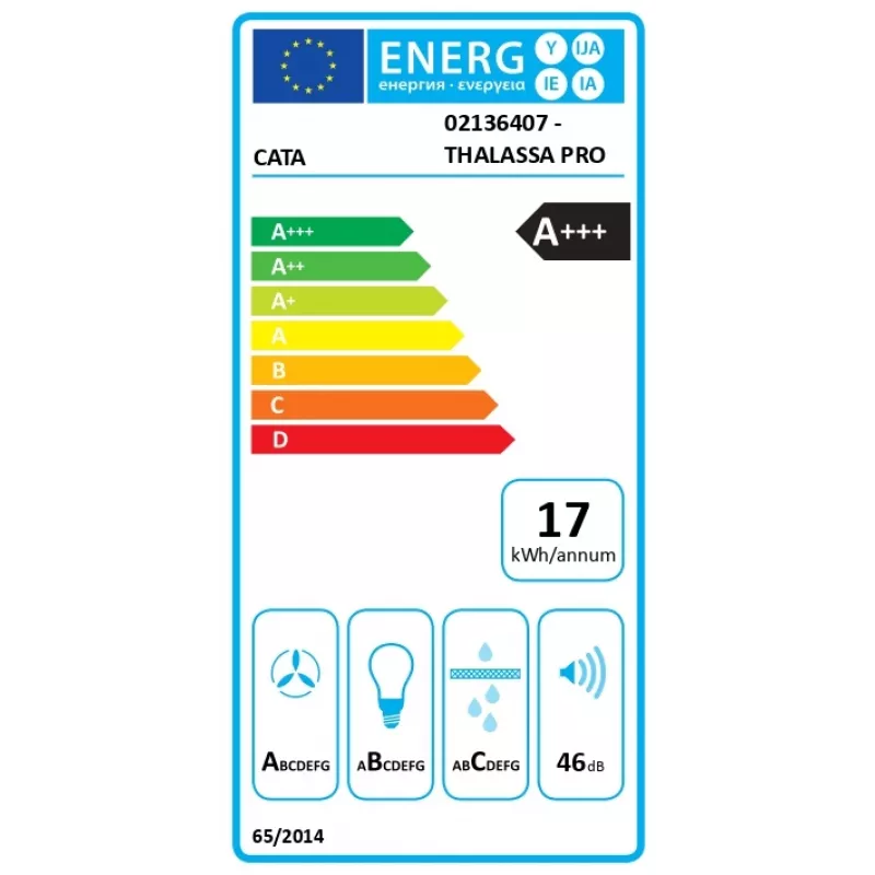 CATA Thalassa PRO 600 GBK Wall-mounted Black 640 m³/h