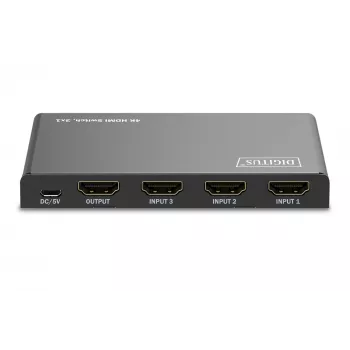 Digitus 4K HDMI Switch 3x1 Metal Black 18 Gbit/s