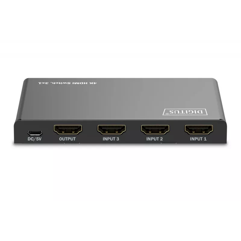 Digitus 4K HDMI Switch 3x1 Metal Black 18 Gbit/s