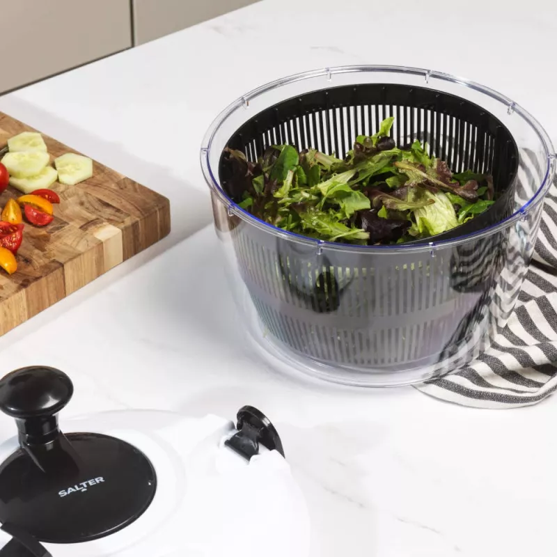 Salter salad spinner BW13899EU7 5 L capacity, BPA-free plastic bowl and basket