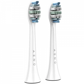 AENO Replacement toothbrush heads, White, Dupont bristles, 2pcs in set (for ADB0003/ADB0005 and ADB0004/ADB0006)