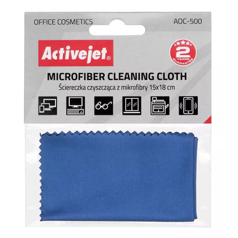 Cleaning cloth ActiveJet AOC-500 microfiber 15×18 cm, anti-fingerprint, scratch-free