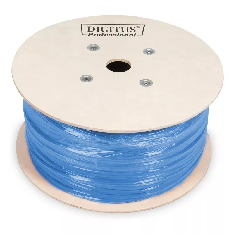 DIGITUS CAT 6A U/FTP installation cable 305 m, simplex, Cca, Easy Pull Box, blue