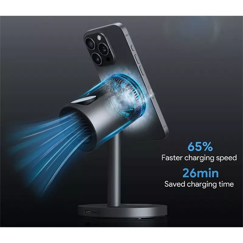 Cooling 3in1 Wireless Charger LC-MC311A 15W Qi2 MagSafe + 30W PD Power Adapter