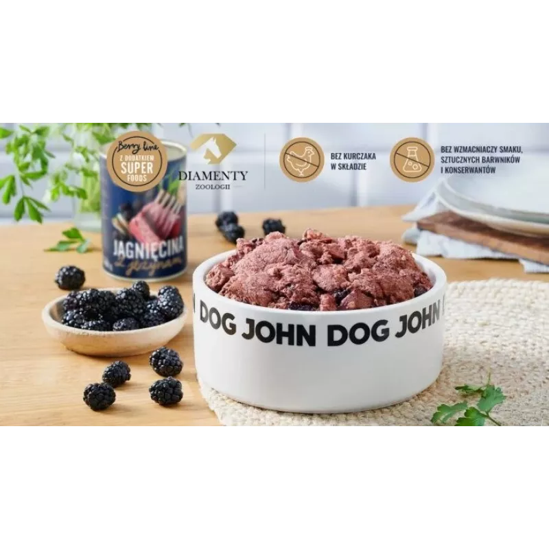 JOHN DOG Berry Line Lamb with Blackberries Wet Dog Food, 800 g