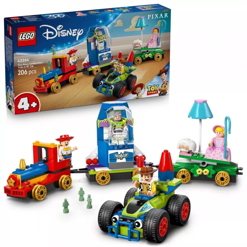 LEGO Disney Toy Story Celebration Train and RC Car set 43264 — 206 pieces, 4 minifigures, age 4+
