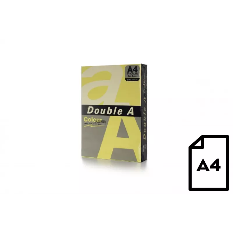 Colour paper Double A, 80g, A4, 500 sheets, Butter