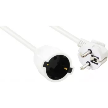 Power extension cable helos 262878 CEE 7/7 (male angled) to CEE 7/7 (female straight) 250V 16A 10m white