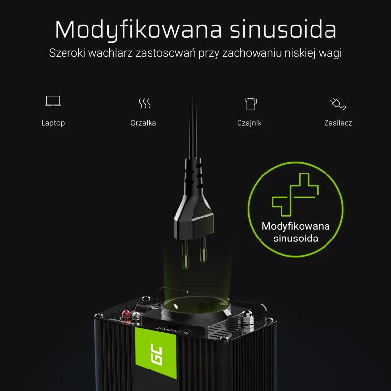 Green Cell INV08 power adapter/inverter Outdoor 1000 W Black