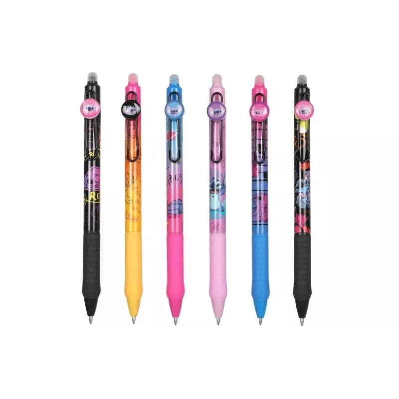 Retractable rubberised erasable pen CoolPack Disney Stitch Black