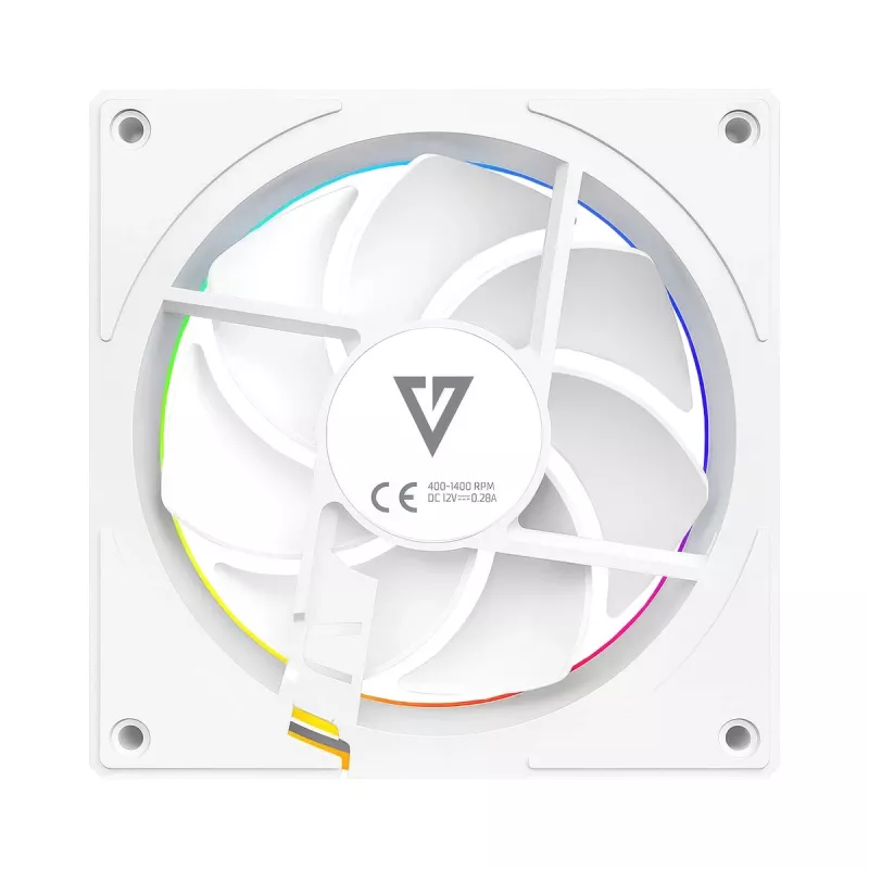 Case fan MODECOM VOLCANO LOOP 120 ARGB White — 120 mm, ARGB lighting, PWM support, 400–1400 RPM