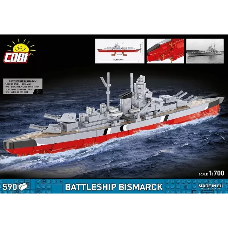 Construction set Cobi Battleship Bismarck model, 590 pieces