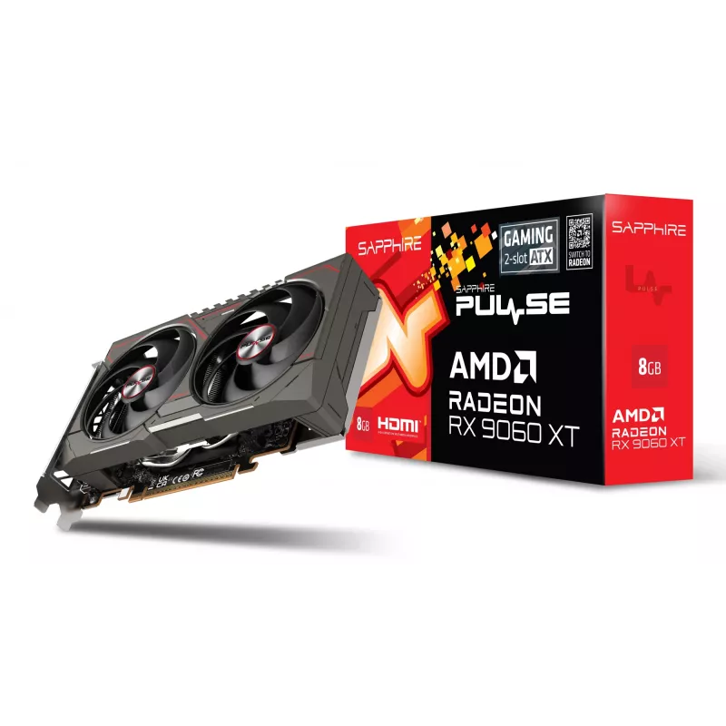 Graphics card Sapphire Radeon RX 9060 XT — 8 GB GDDR6, 128-bit, PCIe x16 5.0, Dual-fan cooling