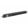 Power distribution unit LANBERG PDU-10I-0200-IEC-BK — 10× C13 outlets, 2 m cable, 10 A, 2500 W, black