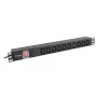 Power distribution unit LANBERG PDU-10I-0200-IEC-BK — 10× C13 outlets, 2 m cable, 10 A, 2500 W, black