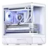 Jonsbo D200 white mATX mid-tower case with tempered glass and Mini Temp display