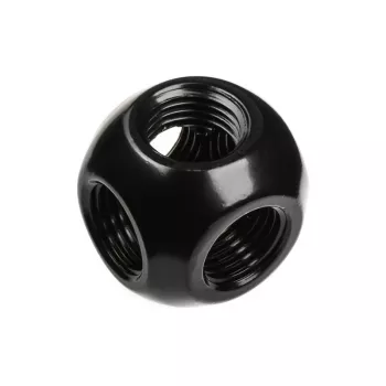 Bitspower Q-Adapter 5x IG 1/4 matt black - multi-port G1/4 fitting adapter