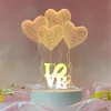 Night Lamp Extralink HOME 3D Optical Illusion Four Hearts USB bedside lamp
