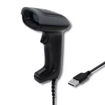 Handheld barcode reader QOLTEC 50863 — 1D/2D scanner, USB wired, LED sensor, black, 5V, 1.8 m cable