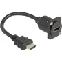 DeLOCK D-Type HDMI cable male to female black 20 cm
