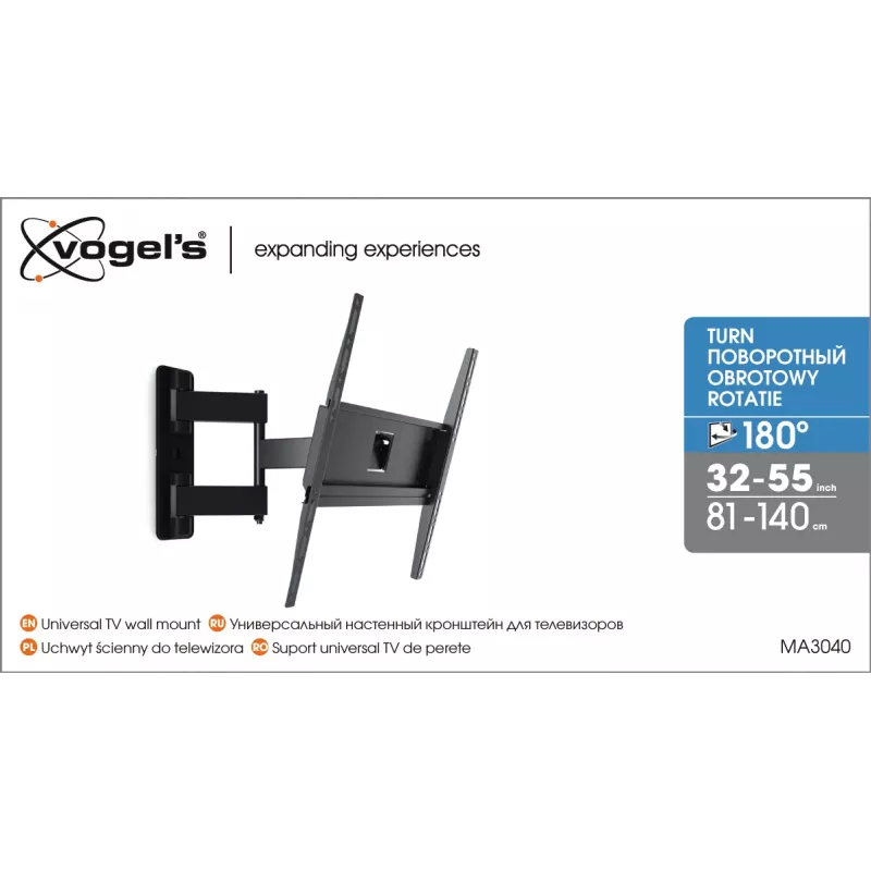 Vogels | Wall mount | MA3040-A1 | Full Motion | 32-65 | Maximum weight (capacity) 25 kg | Black