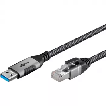 Goobay 70693 USB-a to RJ45 Ethernet CAT 6 Cable for Stable Wired Internet Connection with Router/Modem/Network Switch/Replaces USB to RJ45 Adapter / 1