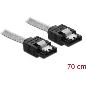 SATA cable DeLOCK 85343 0.7 m Black Transparent