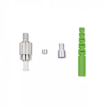 Fibre optic connector FC/APC Qoltec 54443 Single-mode Green Silver Yellow