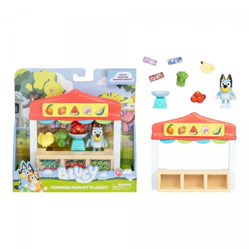 Toy figures set TMTOYS Mini Bluey Grocery store BLU17555 – mini character set for play