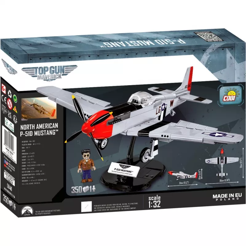 Top Gun Maverick P51D Mustang, Construction Toy Scale 1:32