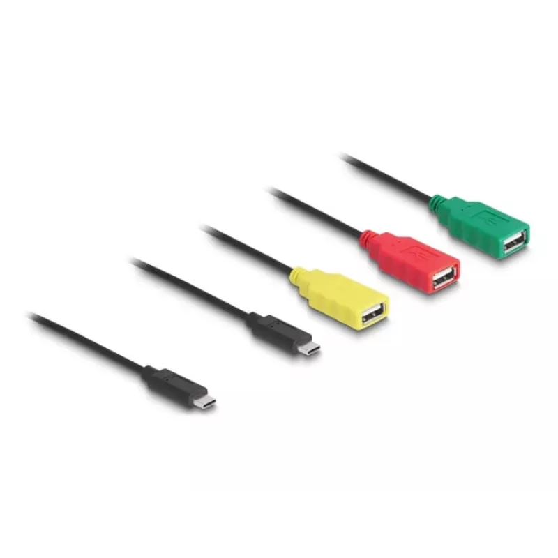 DeLOCK 4 Port USB 2.0 Cable Hub USB Type-C to 3 x USB-A female + 1 x USB-C male