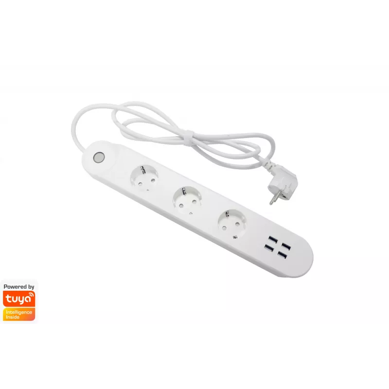 Smart power strip Denver SHP-300U 3 AC outlets Type E 4 White