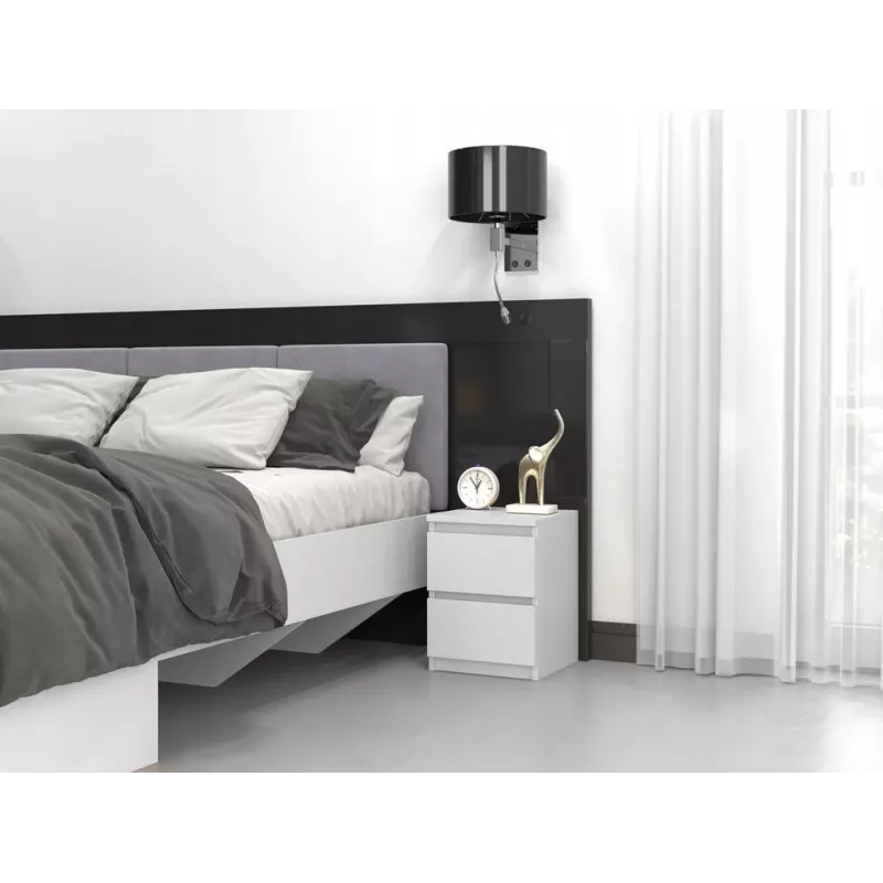 MALWA M2 WHITE BEDSIDE TABLE