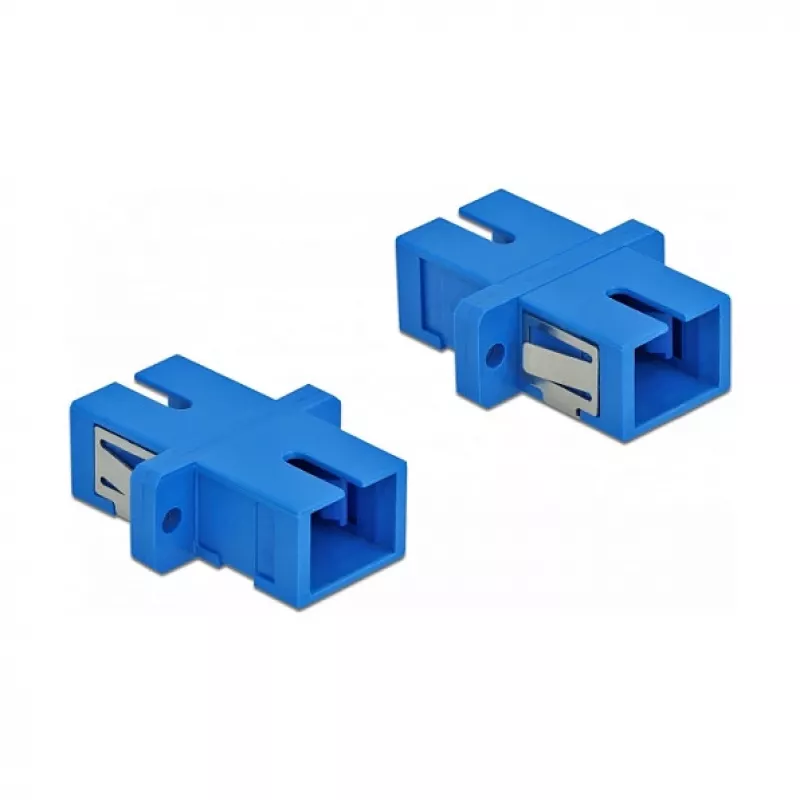 Fibre optic adapter SC female to SC female, DELOCK 85990, blue, pack of 4