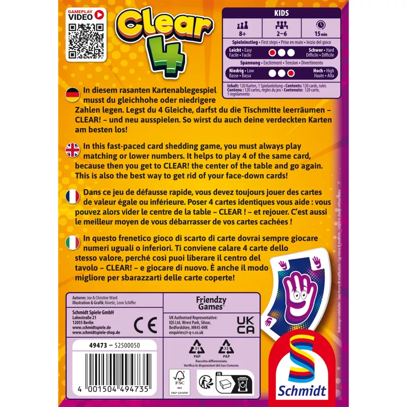Clear 4, Card Game
