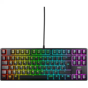 No name K4V2 TKL keyboard — tenkeyless compact wired layout, black, UK layout