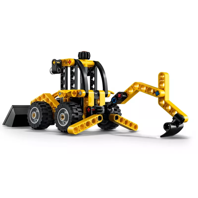 Construction set LEGO Technic Backhoe Loader 42197 — articulated steering, working loader, 104 pieces, recommended age 7+