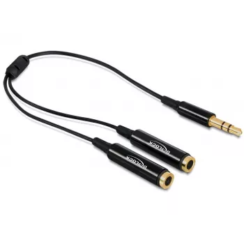 Audio Cable DeLOCK 65356 0.25m 3.5mm 2 x 3.5mm Black