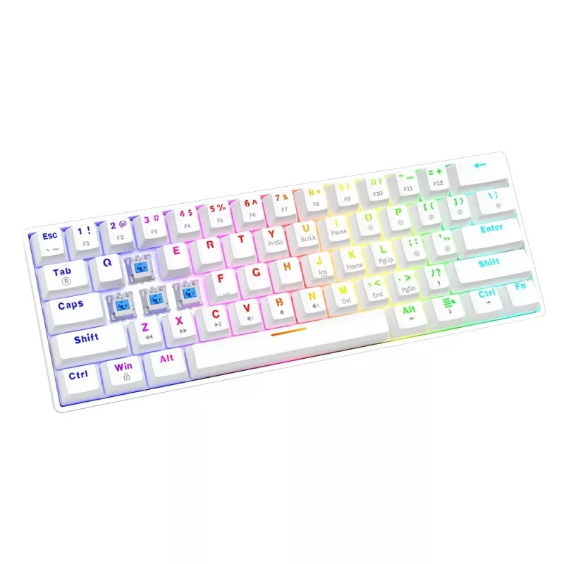 Mechanical Keyboard Whiteout X2, Blue Outemu, Hot Swap Savio Savgk-white