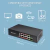 Ethernet Switch QOLTEC 52297 PoE RJ45 with PoE Uplink and SFP port