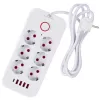 Power strip MACLEAN MCE389 W — 6 sockets, 4×USB-A, 1×USB-C, 2500W, 110–240V, 1.5 m cable, white