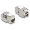 DeLOCK Keystone Module RJ45 jack to LSA Cat.6A with LED Silver White