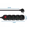 Power extension cord ESPERANZA ELK212K — 1.5 m cable, 4 Type E AC outlets, indoor, black