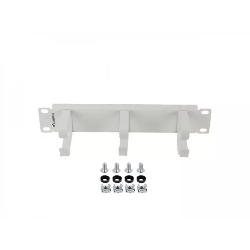 Cable organizer 10 inches with 3 metal holders TYPE B grey