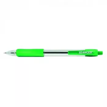 STANGER Ball Point Pens 1.0 Softgrip rertactable, green, 1 pcs. 18000300041