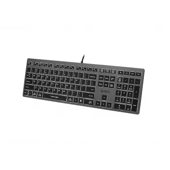Wired A4Tech keyboard FX60H USB QWERTY — full-size 100%, backlit white, grey, USB hub